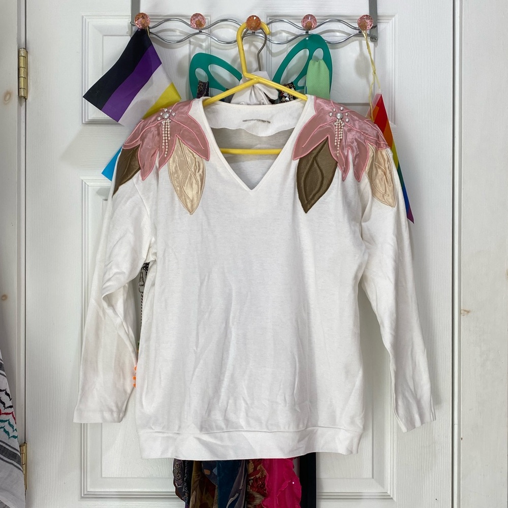 vintage poinsettia blouse